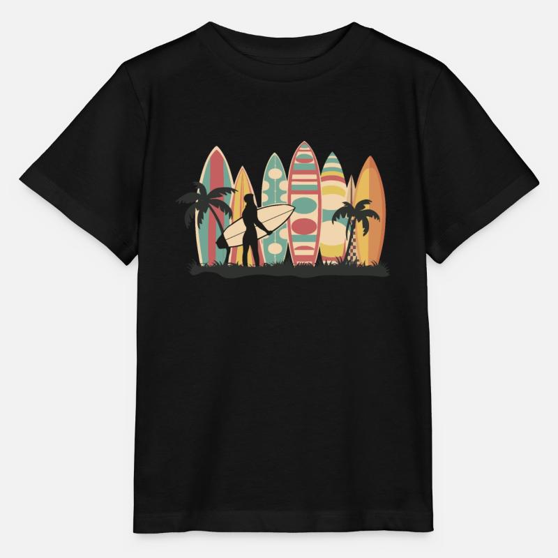 Surf Surfer Planche de surf Surfer Plage - T-shirt bio MINI CREATOR Stanley/Stella Enfant - noir
