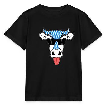Vache Bavaroise fraîche - T-shirt bio MINI CREATOR Stanley/Stella Enfant - noir - Devant - Mikhail (115cm)