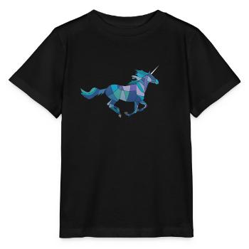licorne glace bleu est à la recherche d'un nouveau propriétaire - T-shirt bio MINI CREATOR Stanley/Stella Enfant - noir - Devant - Mikhail (115cm)