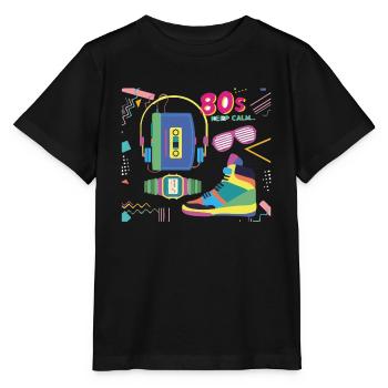 80s Keep Calm Eighties eighties - Stanley/Stella MINI CREATOR Kids’ T-Shirt - black - Front - Mikhail (115cm)