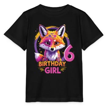 Mignon Fille Motif Anniversaire Renard 6 ans - T-shirt bio MINI CREATOR Stanley/Stella Enfant - noir - Devant - Mikhail (115cm)