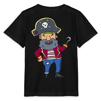 Pirate drôle - T-shirt bio MINI CREATOR Stanley/Stella Enfant - noir - Devant - Mikhail (115cm)
