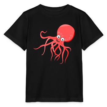 poulpe géant calmar, poulpe, calmar, poissons seiche - T-shirt bio MINI CREATOR Stanley/Stella Enfant - noir - Devant - Mikhail (115cm)