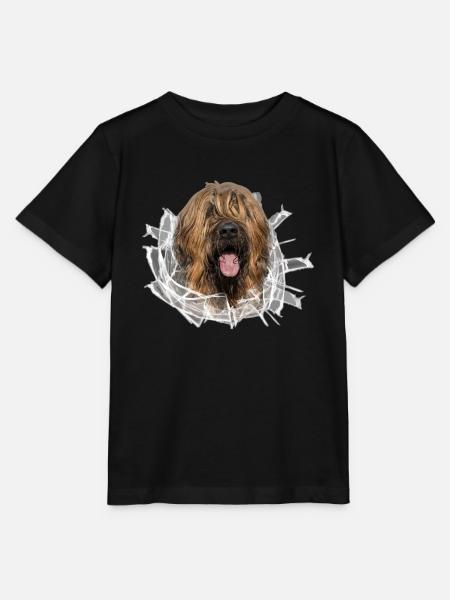 Briard fauve im *Glas-Loch* - Stanley/Stella Kinder T-Shirt MINI CREATOR  - Schwarz
