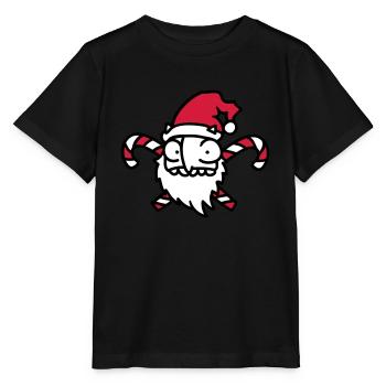 Weihnachtsmann Zuckerstange 3 - Stanley/Stella Kinder T-Shirt MINI CREATOR  - Schwarz - Vorne - Mikhail (115cm)