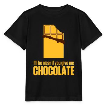 Give me chocolate. Then I am also friendly! - Stanley/Stella MINI CREATOR Kids’ T-Shirt - black - Front - Mikhail (115cm)