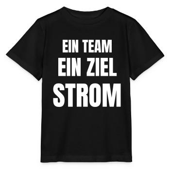 Ein Team, ein Ziel, Strom. - Stanley/Stella Kinder T-Shirt MINI CREATOR  - Schwarz - Vorne - Mikhail (115cm)