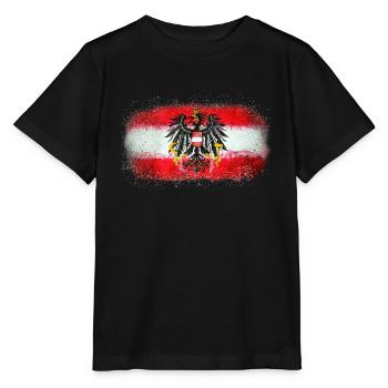 Drapeau de l’Autriche - T-shirt bio MINI CREATOR Stanley/Stella Enfant - noir - Devant - Mikhail (115cm)