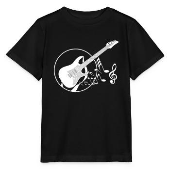E-Gitarre - Stanley/Stella Kinder T-Shirt MINI CREATOR  - Schwarz - Vorne - Mikhail (115cm)