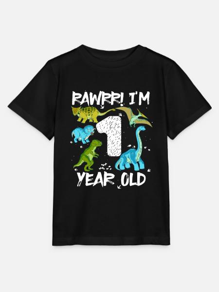 Ein 1 Jahre 1. Geburtstag 1 Jahre alt, Dinosaurier - Stanley/Stella T-shirt MINI CREATOR til børn - sort