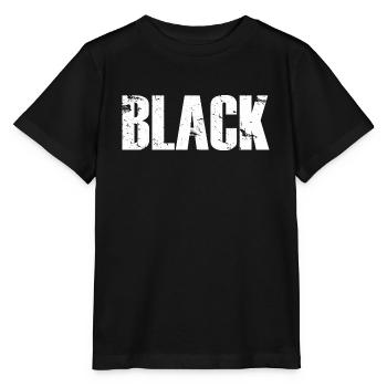 NOIR lettrage vintage en blanc - T-shirt bio MINI CREATOR Stanley/Stella Enfant - noir - Devant - Mikhail (115cm)