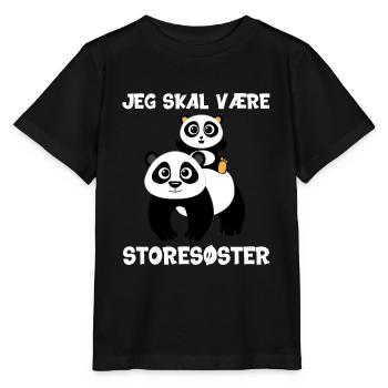 Jeg skal være storesøster panda gave fødsel - Stanley/Stella T-shirt MINI CREATOR til børn - sort - Foran - Mikhail (115cm)