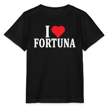 T-Shirt I love Fortuna T-Shirt Geschenkidee - Stanley/Stella Kinder T-Shirt MINI CREATOR  - Schwarz - Vorne - Mikhail (115cm)
