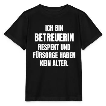 Ich bin Betreuerin für Senioren. - Stanley/Stella Kinder T-Shirt MINI CREATOR  - Schwarz - Vorne - Mikhail (115cm)