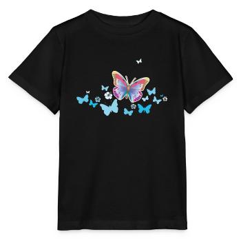 Butterflies Butterflies Insects Spring Summer - Stanley/Stella MINI CREATOR Kids’ T-Shirt - black - Front - Mikhail (115cm)