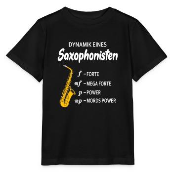 Dynamik eines Saxophonisten Saxophonist Saxophon - Stanley/Stella Kinder T-Shirt MINI CREATOR  - Schwarz - Vorne - Mikhail (115cm)