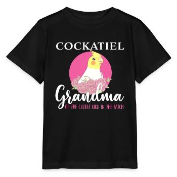 Nymphensittich Oma Besitzer Nymphensittich - Stanley/Stella Kinder T-Shirt MINI CREATOR  - Schwarz - Vorne - Mikhail (115cm)
