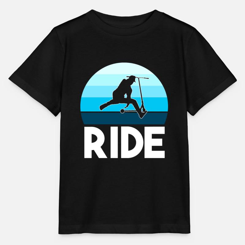 Ride Stunt Scooter Jungen Tretroller Roller Jungen - Stanley/Stella Kinder T-Shirt MINI CREATOR - Schwarz