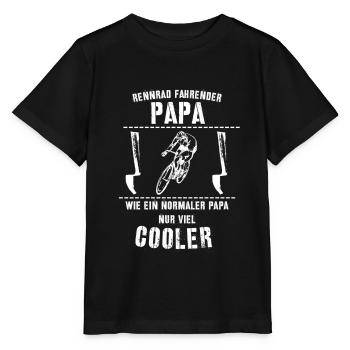 Rennradpapa - Rennrad fahrender Papa - Stanley/Stella Kinder T-Shirt MINI CREATOR  - Schwarz - Vorne - Mikhail (115cm)