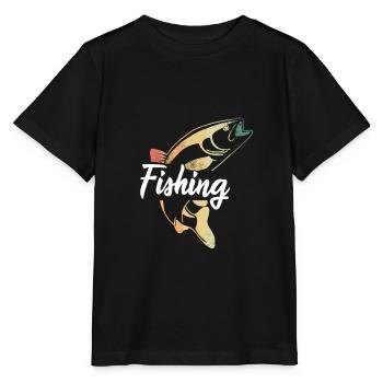 Pêche pêche pêche - T-shirt bio MINI CREATOR Stanley/Stella Enfant - noir - Devant - Mikhail (115cm)