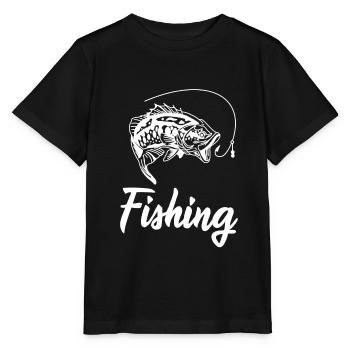 Pêche pêche pêche - T-shirt bio MINI CREATOR Stanley/Stella Enfant - noir - Devant - Mikhail (115cm)