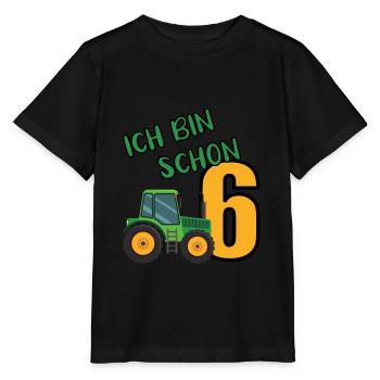 Traktor Trecker ich bin schon 6 Geburtstag Design - Stanley/Stella Kinder T-Shirt MINI CREATOR  - Schwarz - Vorne - Mikhail (115cm)