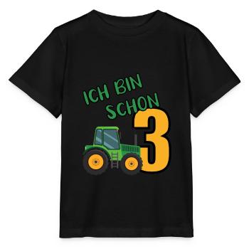 Traktor Trecker ich bin schon 3 Geburtstag Design - Stanley/Stella Kinder T-Shirt MINI CREATOR  - Schwarz - Vorne - Mikhail (115cm)