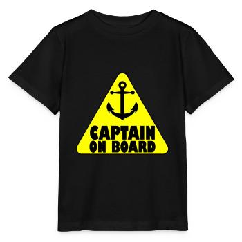 Capitaine à bord de l'ancre, capitaine, fête d'anniversaire, - T-shirt bio MINI CREATOR Stanley/Stella Enfant - noir - Devant - Mikhail (115cm)