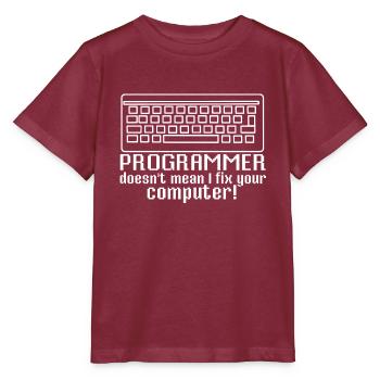 Programmer - Stanley/Stella MINI CREATOR Kids’ T-Shirt - burgundy - Front - Kain (125cm)