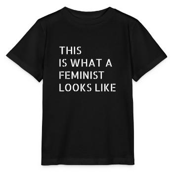 feminism - this is what a feminist looks like - Stanley/Stella Kinder T-Shirt MINI CREATOR  - Schwarz - Vorne - Mikhail (115cm)