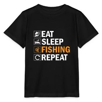 Angeln Fischfang Köder T-shirt Lustig - Stanley/Stella Kinder T-Shirt MINI CREATOR  - Schwarz - Vorne - Mikhail (115cm)
