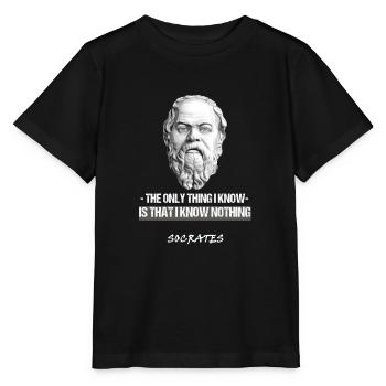 Sokrates Zitat griechischer Philosoph Philosophie - Stanley/Stella Kinder T-Shirt MINI CREATOR  - Schwarz - Vorne - Mikhail (115cm)