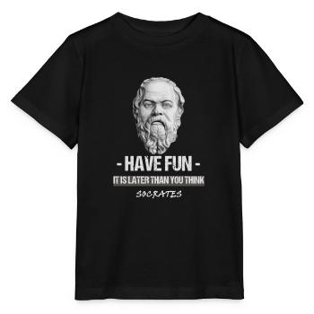 Sokrates Zitat griechischer Philosoph Philosophie - Stanley/Stella Kinder T-Shirt MINI CREATOR  - Schwarz - Vorne - Mikhail (115cm)