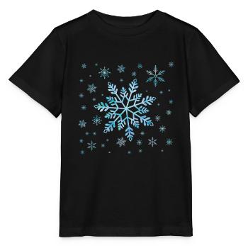 Flocons de neige et cristaux de glace - T-shirt bio MINI CREATOR Stanley/Stella Enfant - noir - Devant - Mikhail (115cm)