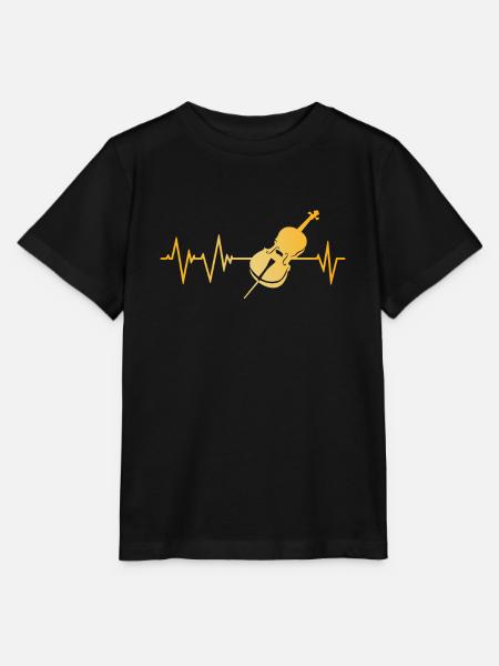 Battement de coeur de violoncelle - T-shirt bio MINI CREATOR Stanley/Stella Enfant - noir