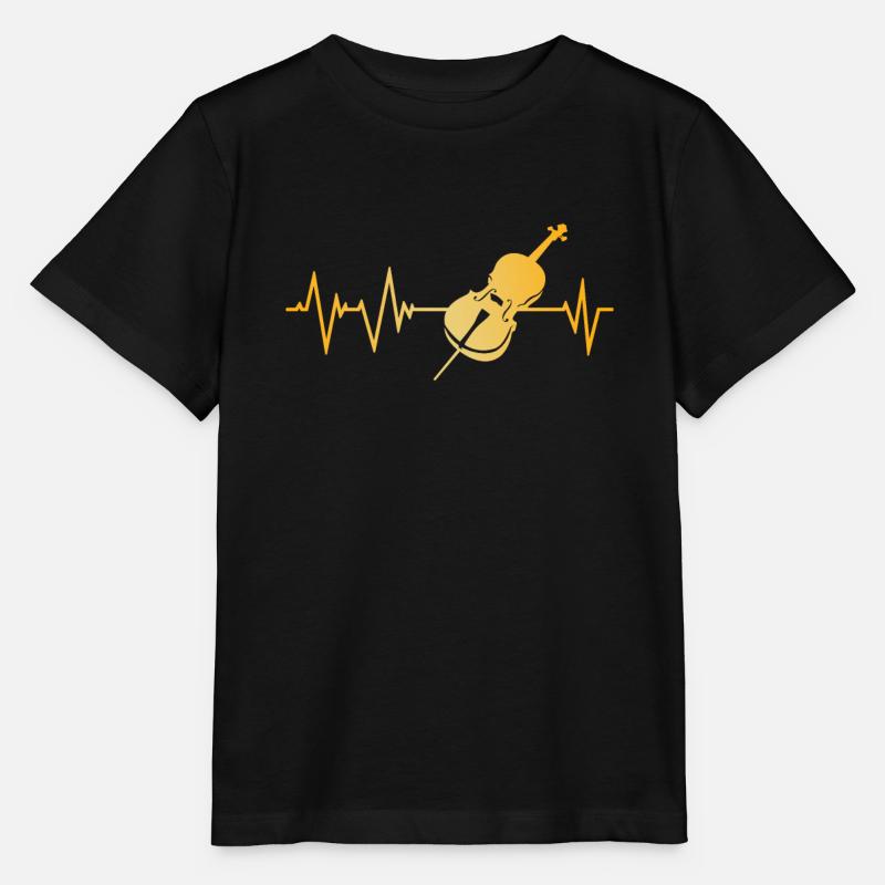 Battement de coeur de violoncelle - T-shirt bio MINI CREATOR Stanley/Stella Enfant - noir