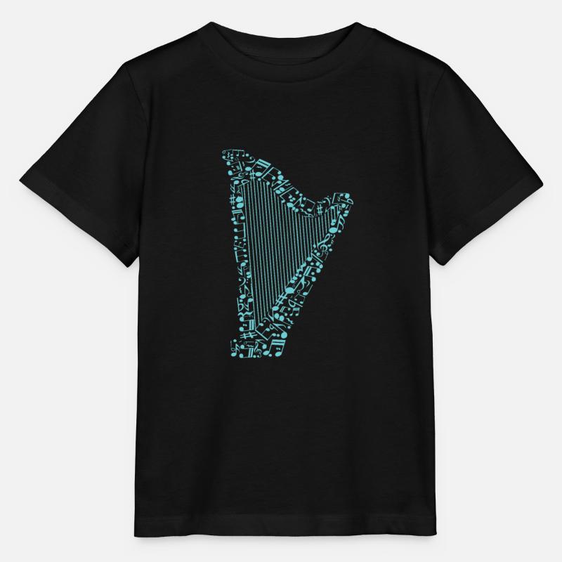 Harfe - Stanley/Stella Kinder T-Shirt MINI CREATOR  - Schwarz