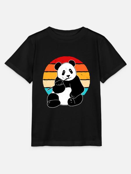 Panda - Stanley/Stella Kinder T-Shirt MINI CREATOR  - Schwarz