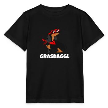 Grasdaggl Grasdackel Schwäbisches Schimpfwort Hund - Stanley/Stella Kinder T-Shirt MINI CREATOR  - Schwarz - Vorne - Mikhail (115cm)