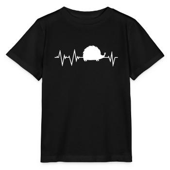 Hedgehog heartbeat - Stanley/Stella MINI CREATOR Kids’ T-Shirt - black - Front - Mikhail (115cm)
