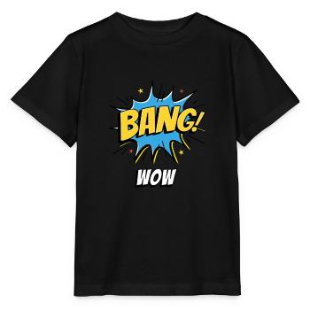 Comic Cartoon Comics WOW! Bulle de discours de ballon - T-shirt bio MINI CREATOR Stanley/Stella Enfant - noir - Devant - Mikhail (115cm)