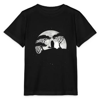 Marmotte Dans la pleine lune - T-shirt bio MINI CREATOR Stanley/Stella Enfant - noir - Devant - Mikhail (115cm)