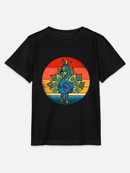 peacock - Stanley/Stella MINI CREATOR Kids’ T-Shirt - black