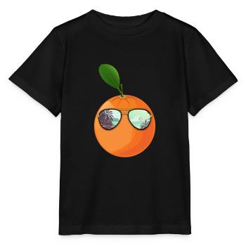 Orange Mit Sonnenbrille Geschenk - Stanley/Stella Kinder T-Shirt MINI CREATOR  - Schwarz - Vorne - Mikhail (115cm)