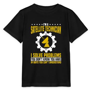 Technicien satellite - T-shirt bio MINI CREATOR Stanley/Stella Enfant - noir - Devant - Mikhail (115cm)