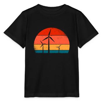 Wind turbine - Stanley/Stella MINI CREATOR Kids’ T-Shirt - black - Front - Mikhail (115cm)