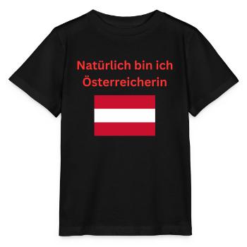 Natürlich bin ich Österreicherin - Stanley/Stella Kinder T-Shirt MINI CREATOR  - Schwarz - Vorne - Mikhail (115cm)