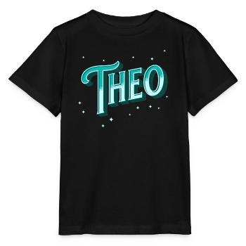 Theo Namen personalisiert - Stanley/Stella Kinder T-Shirt MINI CREATOR  - Schwarz - Vorne - Mikhail (115cm)