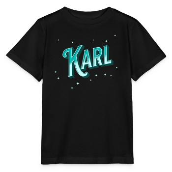 Karl name personalized - Stanley/Stella MINI CREATOR Kids’ T-Shirt - black - Front - Mikhail (115cm)