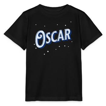 Oscar Namen personalisiert - Stanley/Stella Kinder T-Shirt MINI CREATOR  - Schwarz - Vorne - Mikhail (115cm)
